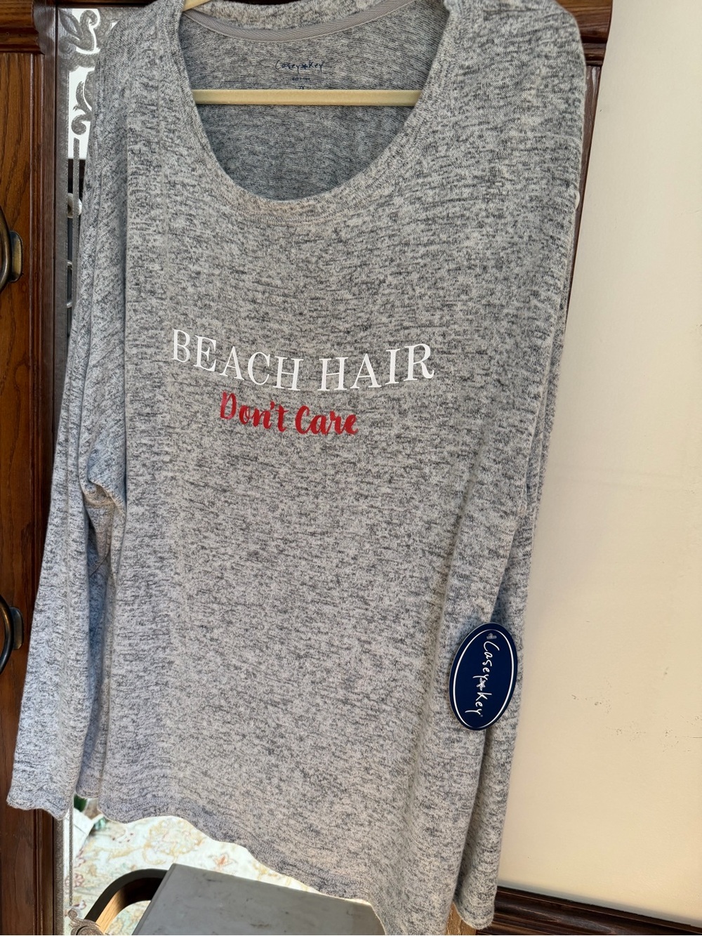 Gray 'Beach Hair Don't Care' Women's Sweater